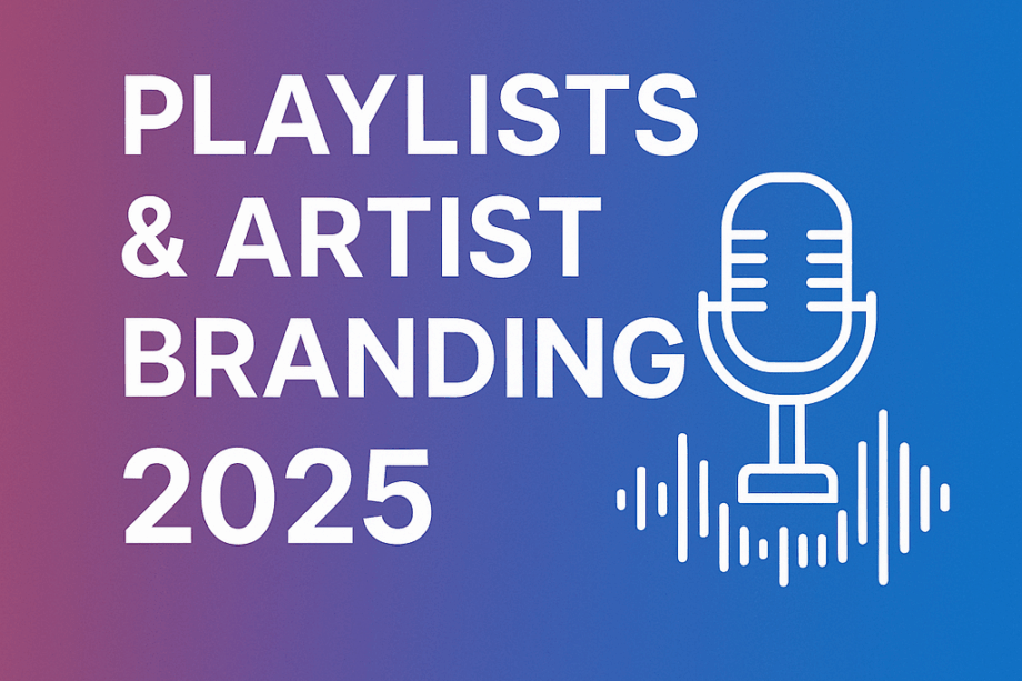 Playlists artist branding 2025 cover with microphone and abstract music wave design
