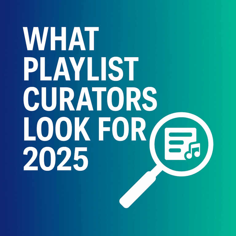 What playlist curators look for spotify playlists 2025 cover with magnifying glass and music icons