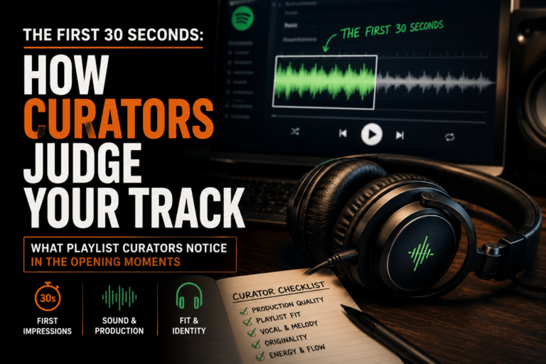 How playlist curators judge a track during the first 30 seconds